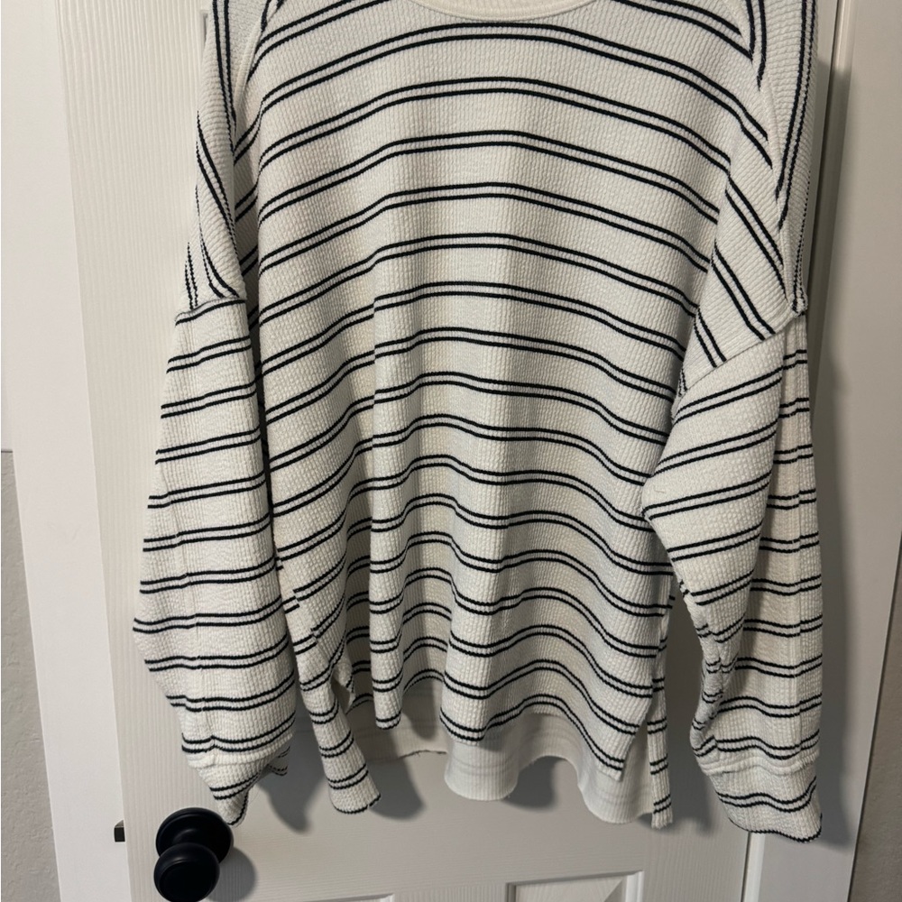 Maurices Black and White Striped Knit Top